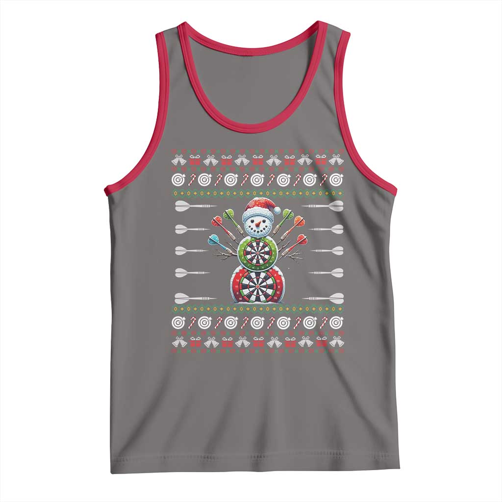 Funny Snowman Dartboard Tank Top Dartist Ugly Christmas Gift - Wonder Print Shop