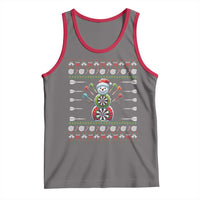 Funny Snowman Dartboard Tank Top Dartist Ugly Christmas Gift - Wonder Print Shop