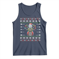 Funny Snowman Dartboard Tank Top Dartist Ugly Christmas Gift - Wonder Print Shop