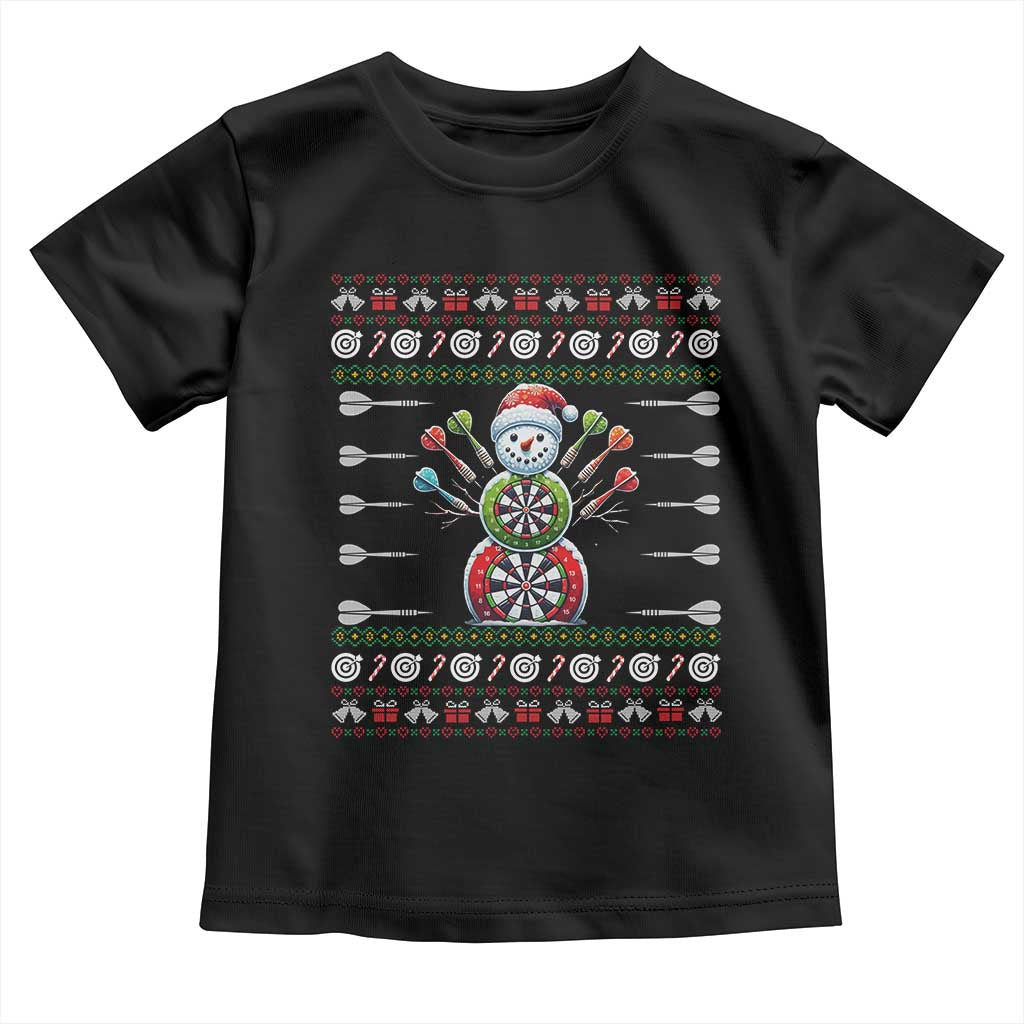 Funny Snowman Dartboard Toddler T Shirt Dartist Ugly Christmas Gift - Wonder Print Shop