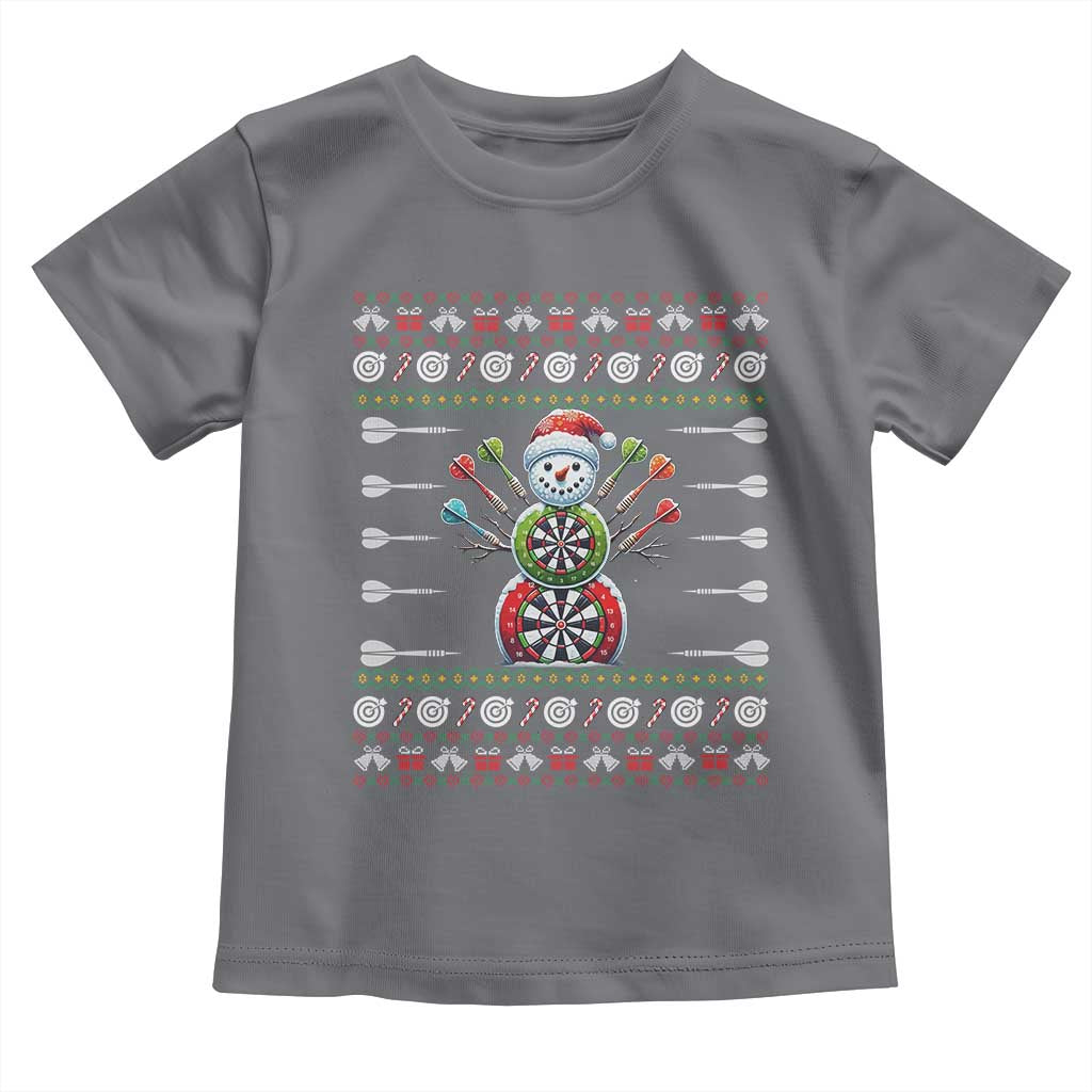 Funny Snowman Dartboard Toddler T Shirt Dartist Ugly Christmas Gift - Wonder Print Shop