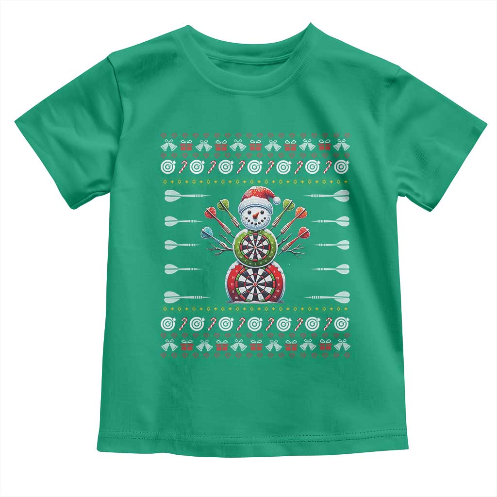 Funny Snowman Dartboard Toddler T Shirt Dartist Ugly Christmas Gift - Wonder Print Shop