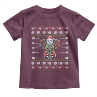 Funny Snowman Dartboard Toddler T Shirt Dartist Ugly Christmas Gift - Wonder Print Shop