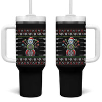 Funny Snowman Dartboard Tumbler With Handle Dartist Ugly Christmas Gift - Wonder Print Shop