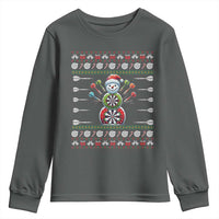 Funny Snowman Dartboard Youth Sweatshirt Dartist Ugly Christmas Gift - Wonder Print Shop