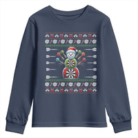 Funny Snowman Dartboard Youth Sweatshirt Dartist Ugly Christmas Gift - Wonder Print Shop