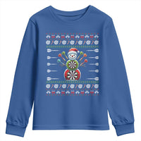 Funny Snowman Dartboard Youth Sweatshirt Dartist Ugly Christmas Gift - Wonder Print Shop