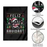 Santa Cat Feliz Navidart Garden Flag Funny Dartist Ugly Christmas Gift - Wonder Print Shop