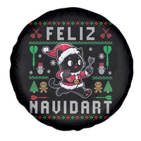 Santa Cat Feliz Navidart Spare Tire Cover Funny Dartist Ugly Christmas Gift - Wonder Print Shop