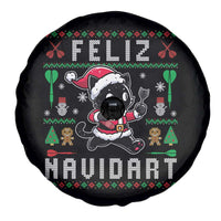 Santa Cat Feliz Navidart Spare Tire Cover Funny Dartist Ugly Christmas Gift - Wonder Print Shop