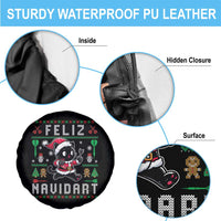 Santa Cat Feliz Navidart Spare Tire Cover Funny Dartist Ugly Christmas Gift - Wonder Print Shop
