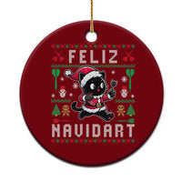 Santa Cat Feliz Navidart Ceramic Ornament Funny Dartist Ugly Christmas Gift - Wonder Print Shop