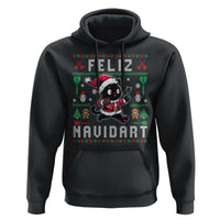 Santa Cat Feliz Navidart Hoodie Funny Dartist Ugly Christmas Gift - Wonder Print Shop