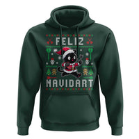 Santa Cat Feliz Navidart Hoodie Funny Dartist Ugly Christmas Gift - Wonder Print Shop