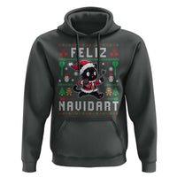 Santa Cat Feliz Navidart Hoodie Funny Dartist Ugly Christmas Gift - Wonder Print Shop