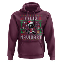Santa Cat Feliz Navidart Hoodie Funny Dartist Ugly Christmas Gift - Wonder Print Shop