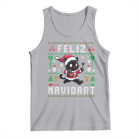 Santa Cat Feliz Navidart Tank Top Funny Dartist Ugly Christmas Gift - Wonder Print Shop