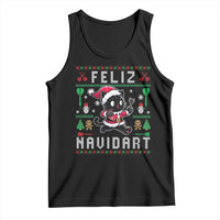 Santa Cat Feliz Navidart Tank Top Funny Dartist Ugly Christmas Gift - Wonder Print Shop