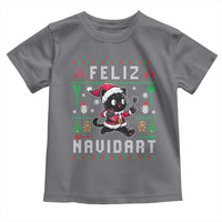 Santa Cat Feliz Navidart Toddler T Shirt Funny Dartist Ugly Christmas Gift - Wonder Print Shop