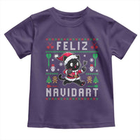 Santa Cat Feliz Navidart Toddler T Shirt Funny Dartist Ugly Christmas Gift - Wonder Print Shop
