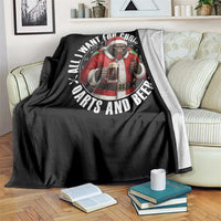 Funny Santa Bigfoot Dartist Beer Lover Throw Blanket Merry Dartsmas Christmas Gift - Wonder Print Shop