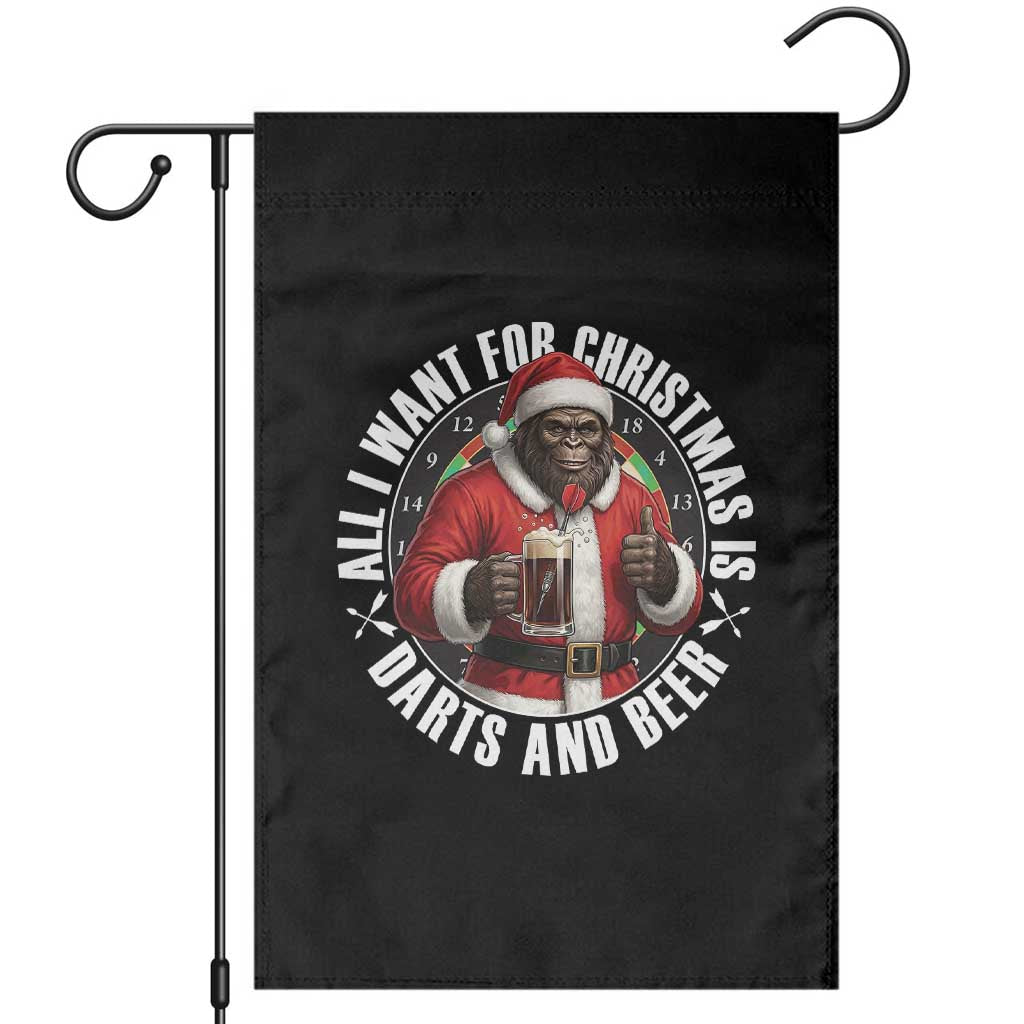 Funny Santa Bigfoot Dartist Beer Lover Garden Flag Merry Dartsmas Christmas Gift - Wonder Print Shop