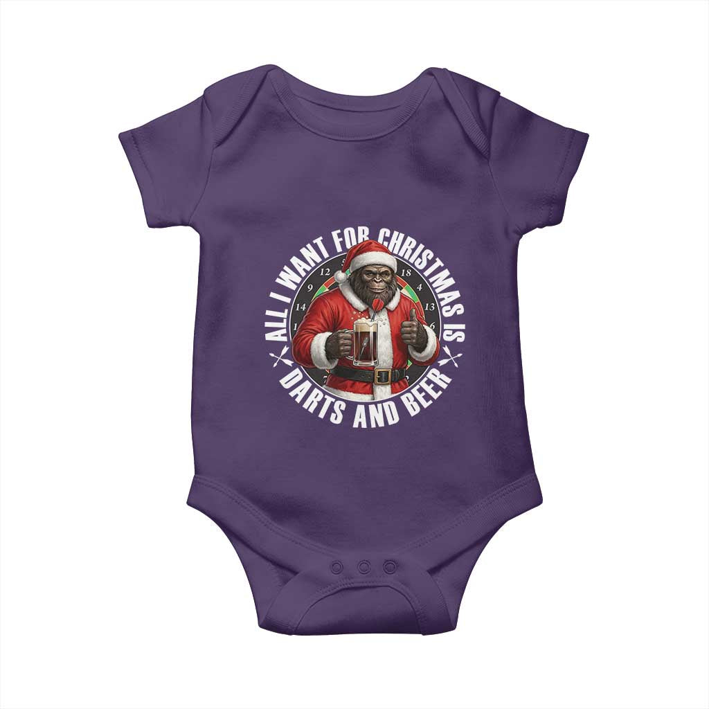 Funny Santa Bigfoot Dartist Beer Lover Baby Onesie Merry Dartsmas Christmas Gift - Wonder Print Shop