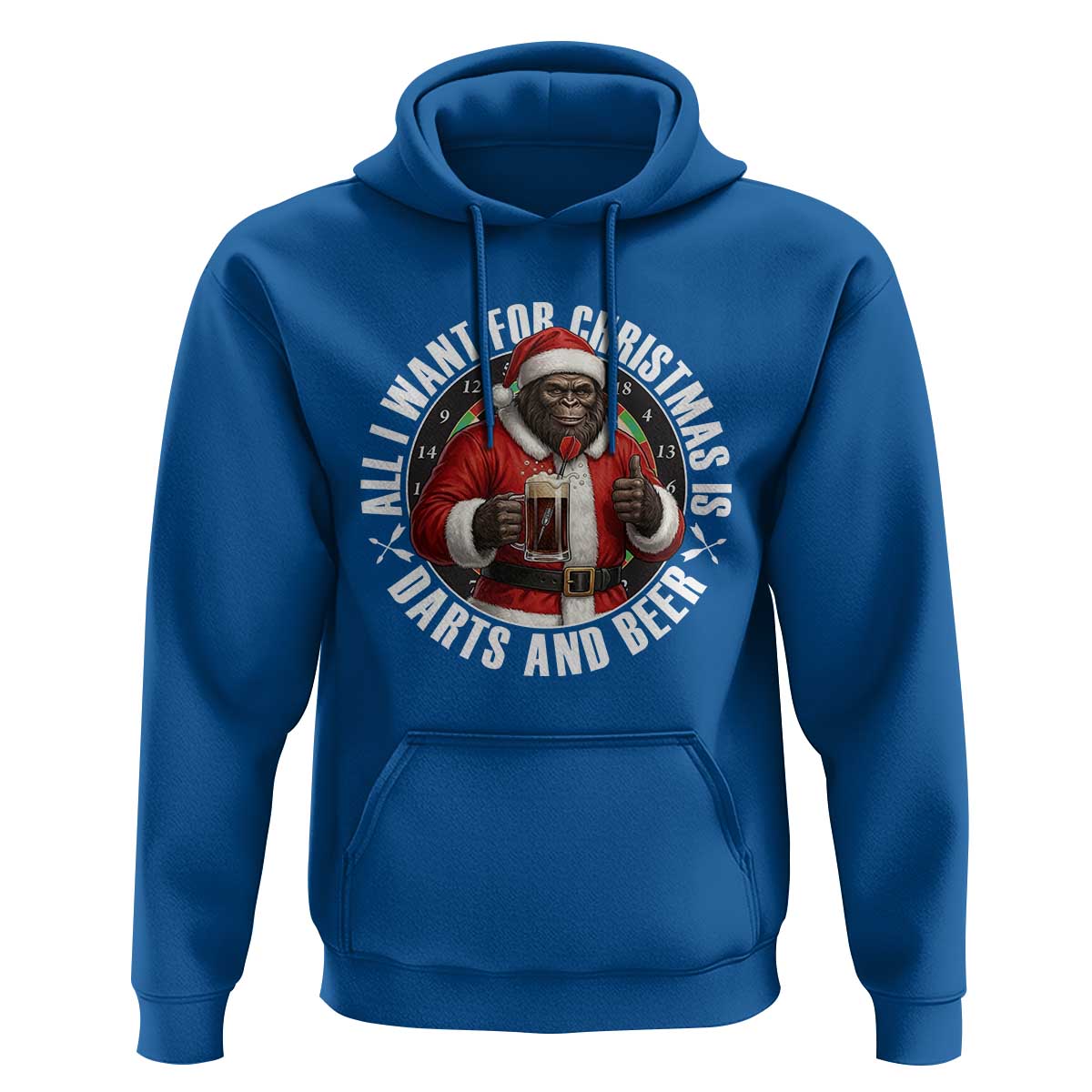 Funny Santa Bigfoot Dartist Beer Lover Hoodie Merry Dartsmas Christmas Gift - Wonder Print Shop