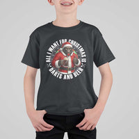 Funny Santa Bigfoot Dartist Beer Lover T Shirt For Kid Merry Dartsmas Christmas Gift - Wonder Print Shop