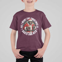 Funny Santa Bigfoot Dartist Beer Lover T Shirt For Kid Merry Dartsmas Christmas Gift - Wonder Print Shop