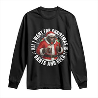 Funny Santa Bigfoot Dartist Beer Lover Long Sleeve Shirt Merry Dartsmas Christmas Gift - Wonder Print Shop