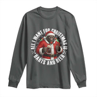 Funny Santa Bigfoot Dartist Beer Lover Long Sleeve Shirt Merry Dartsmas Christmas Gift - Wonder Print Shop