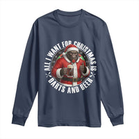 Funny Santa Bigfoot Dartist Beer Lover Long Sleeve Shirt Merry Dartsmas Christmas Gift - Wonder Print Shop