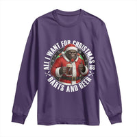 Funny Santa Bigfoot Dartist Beer Lover Long Sleeve Shirt Merry Dartsmas Christmas Gift - Wonder Print Shop