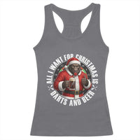 Funny Santa Bigfoot Dartist Beer Lover Racerback Tank Top Merry Dartsmas Christmas Gift - Wonder Print Shop