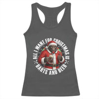 Funny Santa Bigfoot Dartist Beer Lover Racerback Tank Top Merry Dartsmas Christmas Gift - Wonder Print Shop