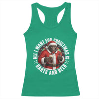 Funny Santa Bigfoot Dartist Beer Lover Racerback Tank Top Merry Dartsmas Christmas Gift - Wonder Print Shop