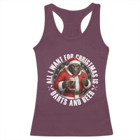 Funny Santa Bigfoot Dartist Beer Lover Racerback Tank Top Merry Dartsmas Christmas Gift - Wonder Print Shop