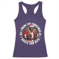 Funny Santa Bigfoot Dartist Beer Lover Racerback Tank Top Merry Dartsmas Christmas Gift - Wonder Print Shop