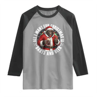 Funny Santa Bigfoot Dartist Beer Lover Raglan Shirt Merry Dartsmas Christmas Gift - Wonder Print Shop