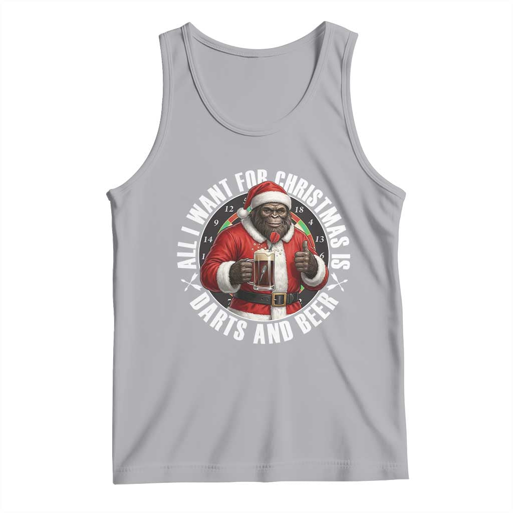 Funny Santa Bigfoot Dartist Beer Lover Tank Top Merry Dartsmas Christmas Gift - Wonder Print Shop