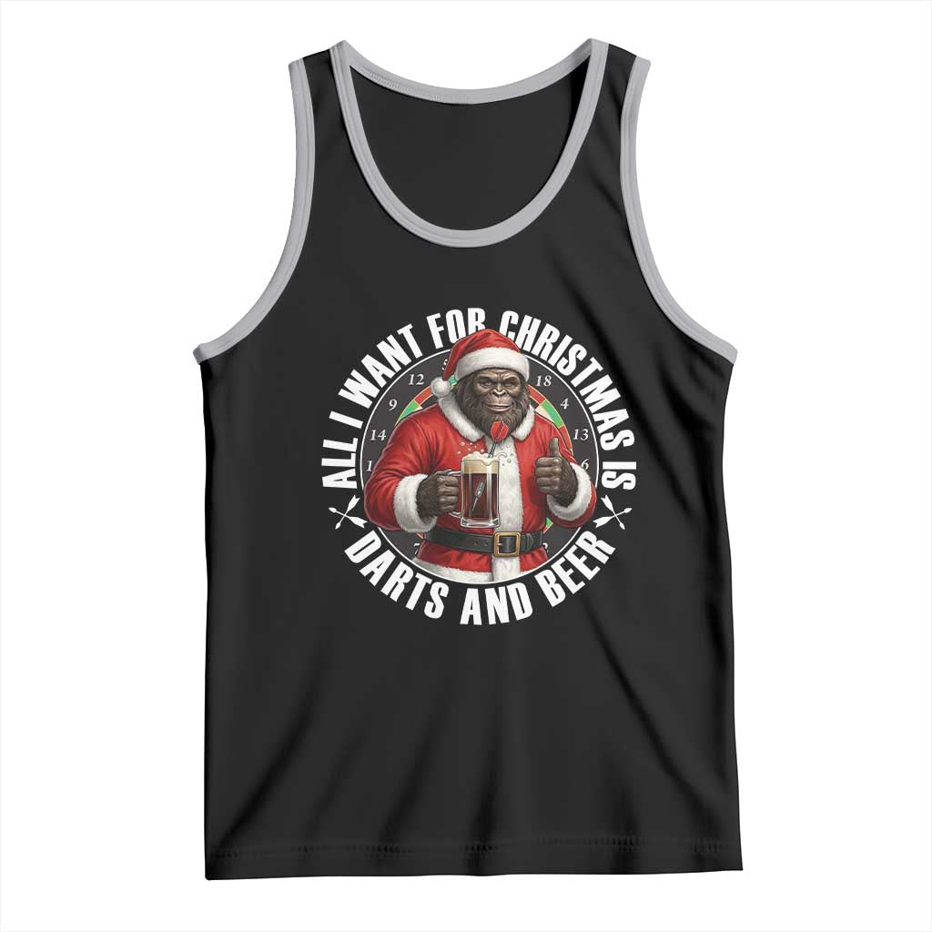 Funny Santa Bigfoot Dartist Beer Lover Tank Top Merry Dartsmas Christmas Gift - Wonder Print Shop
