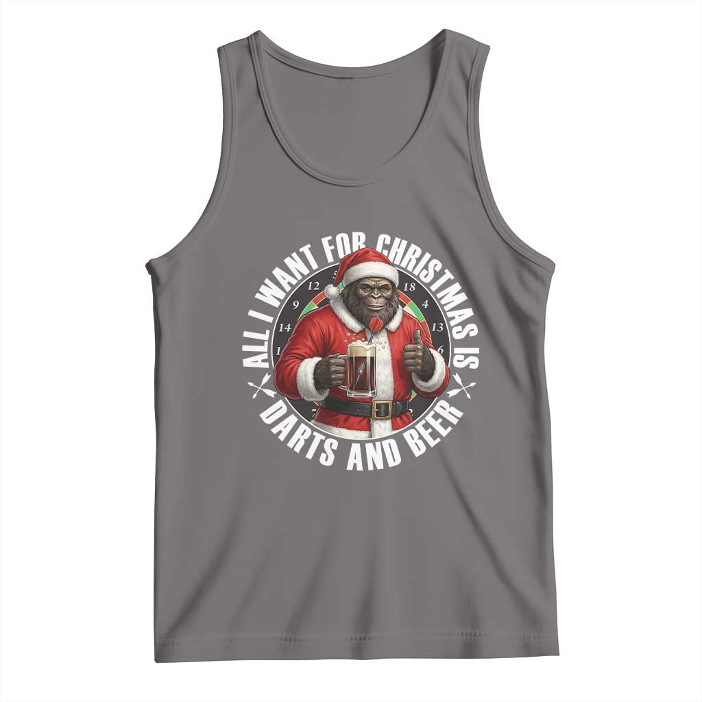 Funny Santa Bigfoot Dartist Beer Lover Tank Top Merry Dartsmas Christmas Gift - Wonder Print Shop