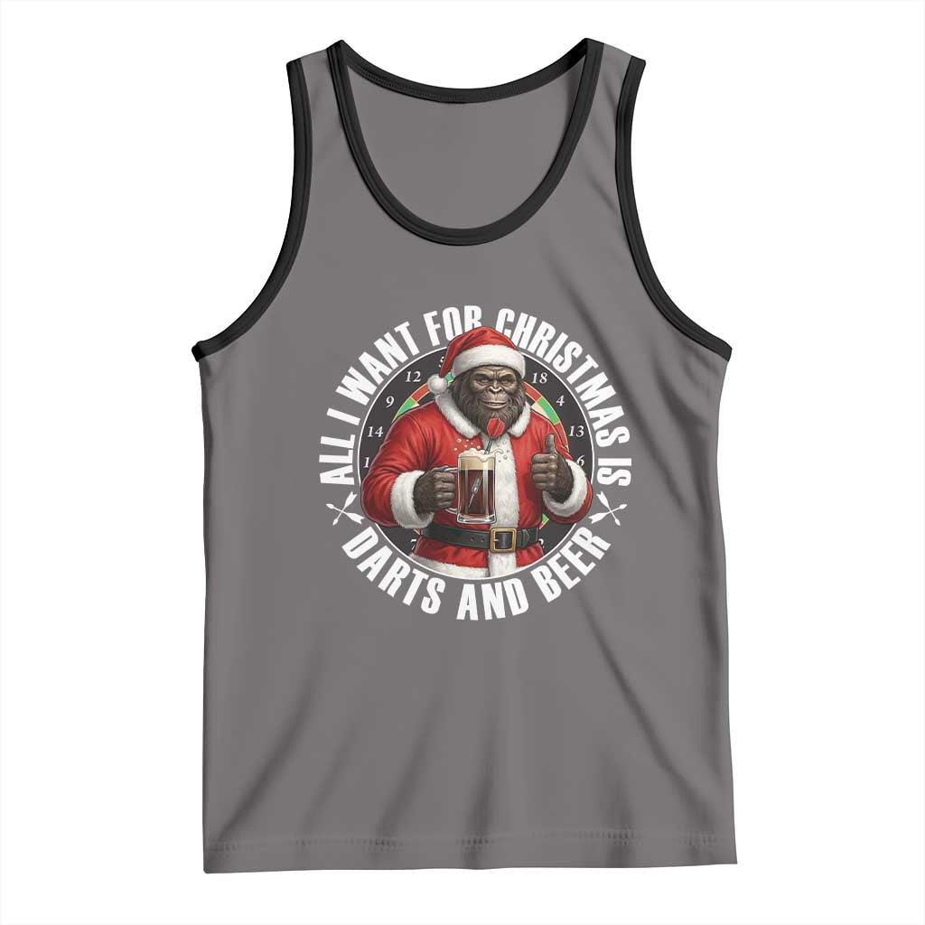 Funny Santa Bigfoot Dartist Beer Lover Tank Top Merry Dartsmas Christmas Gift - Wonder Print Shop