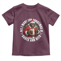 Funny Santa Bigfoot Dartist Beer Lover Toddler T Shirt Merry Dartsmas Christmas Gift - Wonder Print Shop