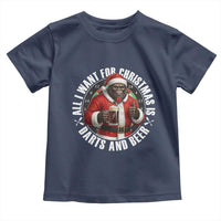 Funny Santa Bigfoot Dartist Beer Lover Toddler T Shirt Merry Dartsmas Christmas Gift - Wonder Print Shop