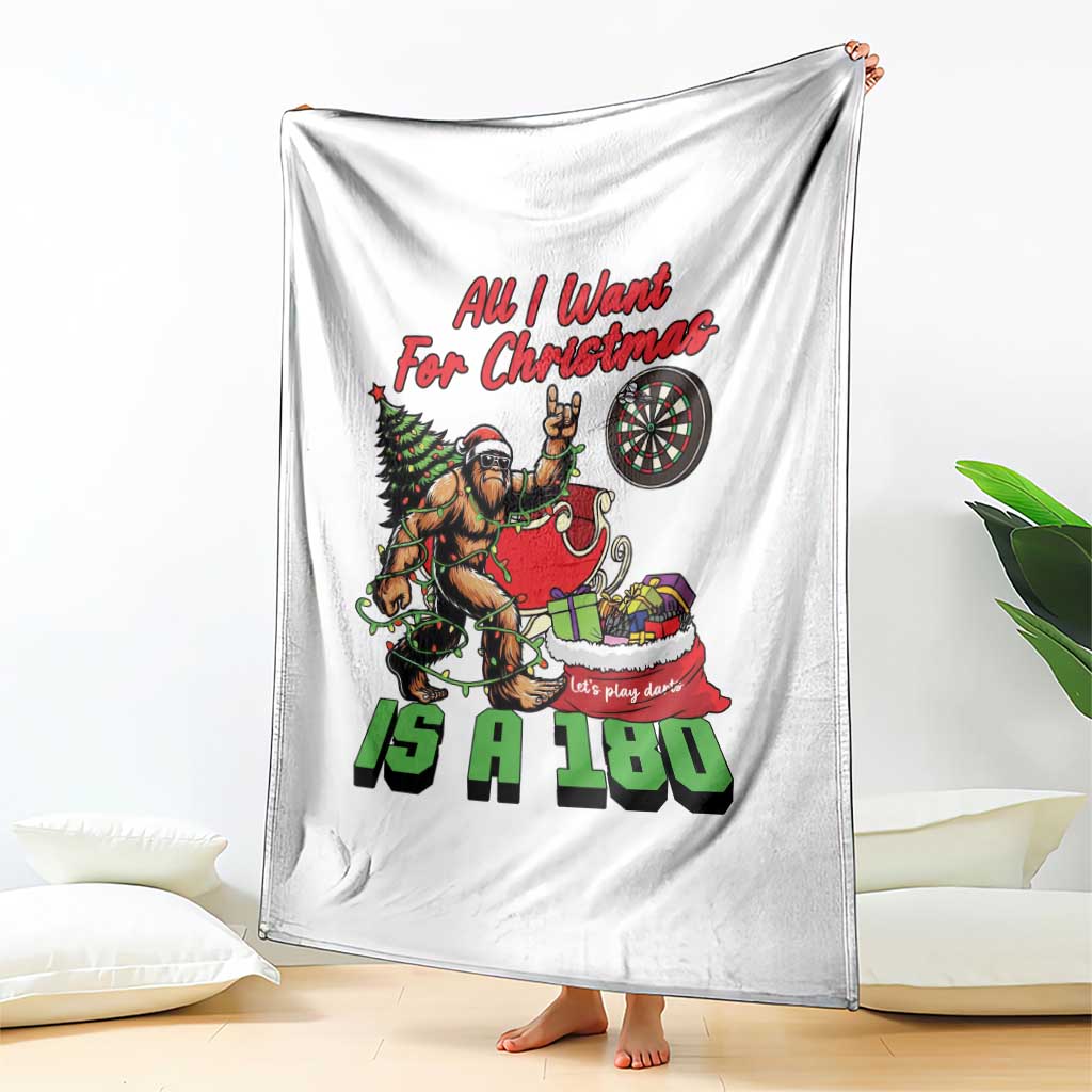 All I Want For Christmas Is A 180 Throw Blanket Bigfoot Lover Dartist Gift - Wonder Print Shop
