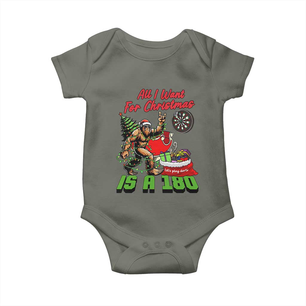 All I Want For Christmas Is A 180 Baby Onesie Bigfoot Lover Dartist Gift - Wonder Print Shop