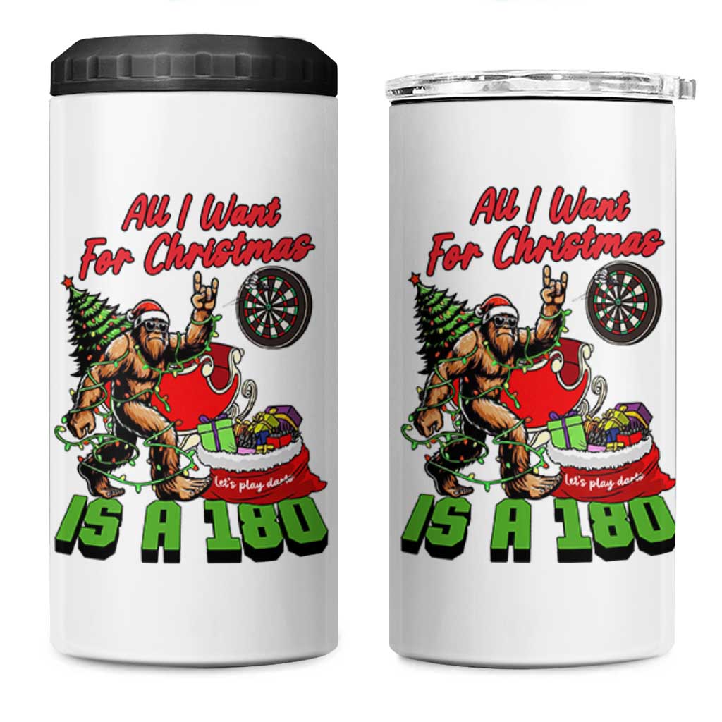 All I Want For Christmas Is A 180 4 in 1 Can Cooler Tumbler Bigfoot Lover Dartist Gift - Wonder Print Shop