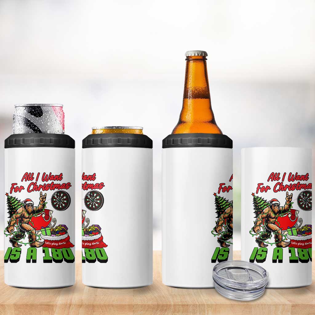 All I Want For Christmas Is A 180 4 in 1 Can Cooler Tumbler Bigfoot Lover Dartist Gift - Wonder Print Shop